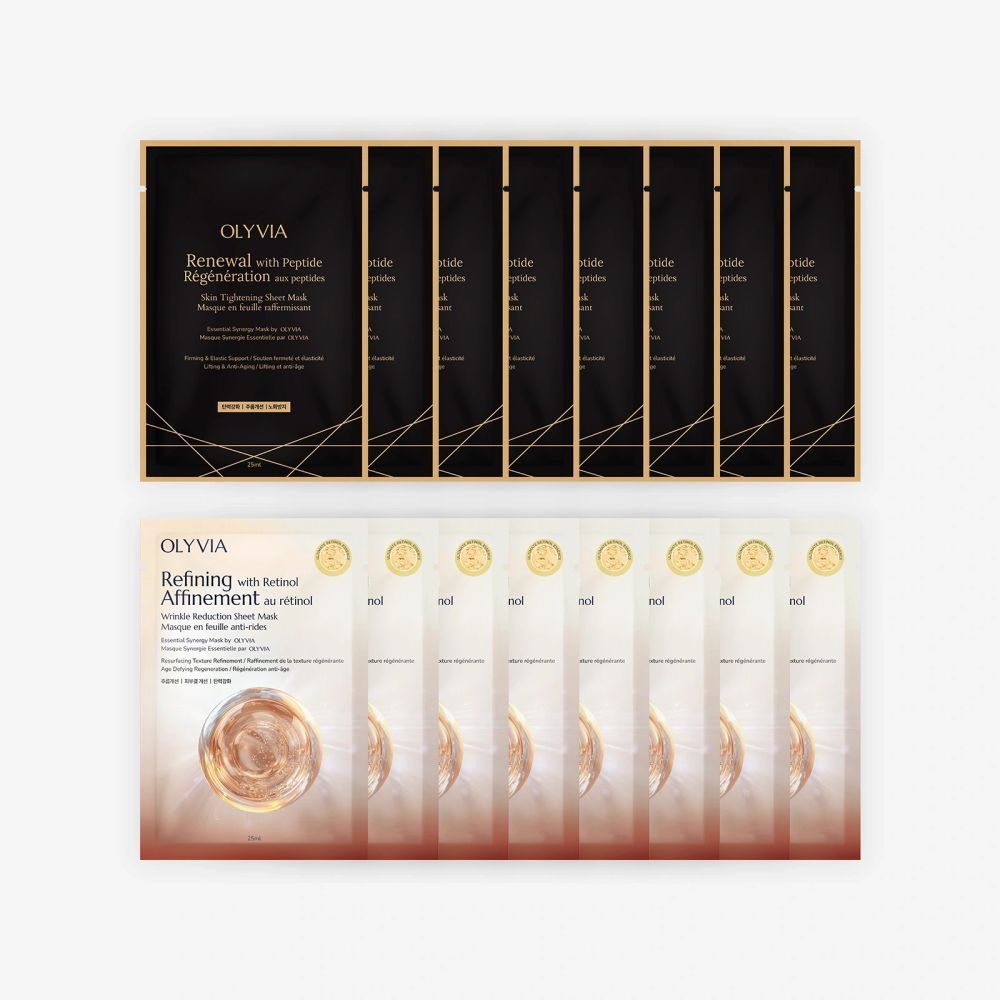 OLYVIA Renewal & Refining masks — Peptide and Retinol