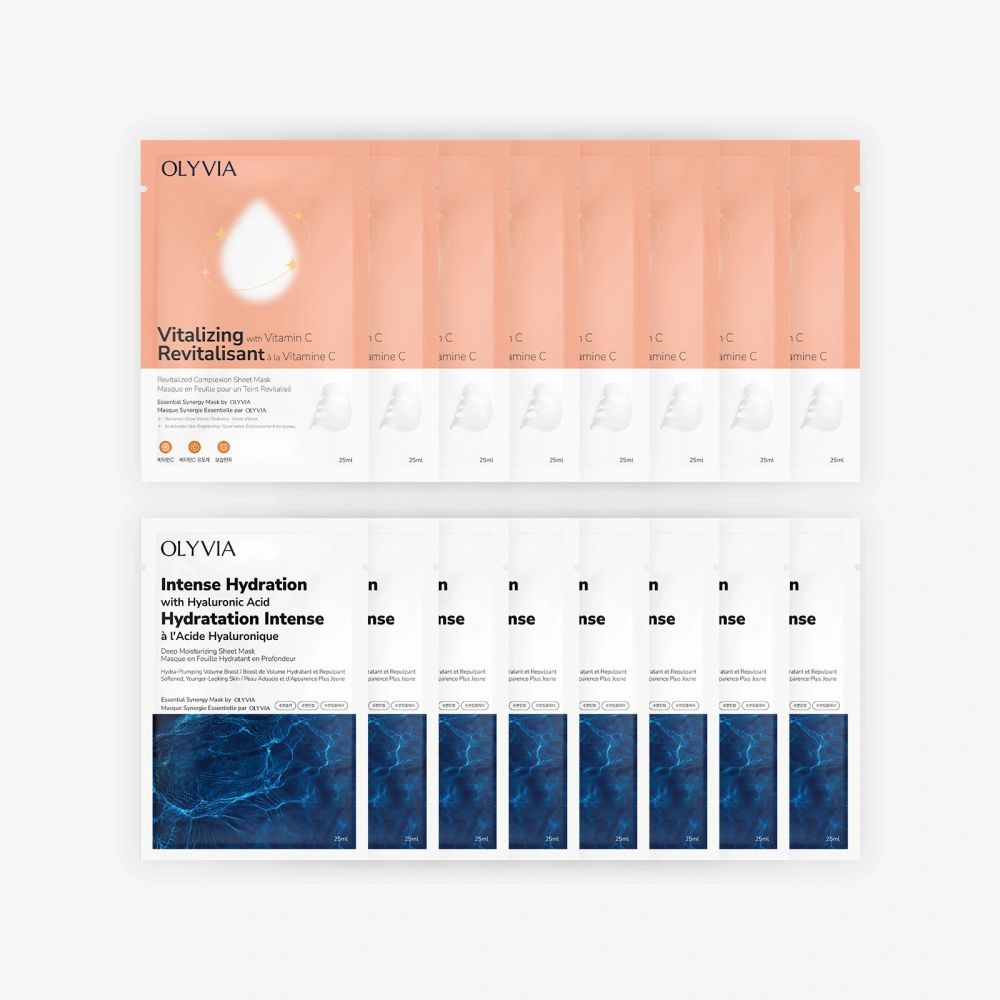 OLYVIA Vitalizing & Intense Hydration masks — Vitamin C and Hyaluronic Acid